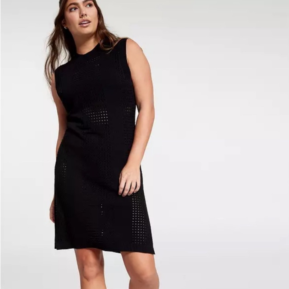 CALIA Women's Crochet Cover Up Black Dress Athleisure beach pool gym yoga Medium